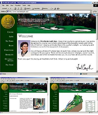 Westfields Golf Club website screenshot